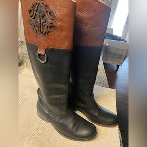 Frye "Melissa Logo" Tall Riding boots 2-Tone Size 5